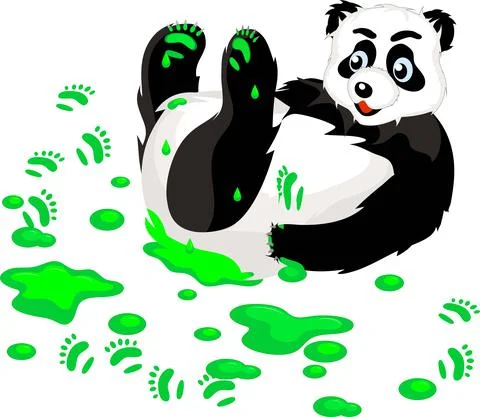 Collection of funny pandas Stock Illustration