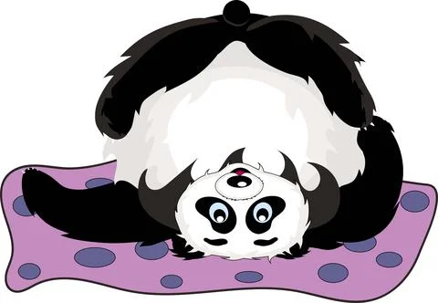 Collection of funny pandas Stock Illustration