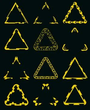Collection of futuristic triangles for the hud interface. Illustrazione stock