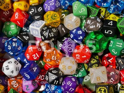 Collection of gaming dice Stock Photos