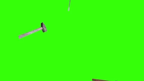 Collection of garden and cleaning tools floating , green background Stock-Footage 333500514