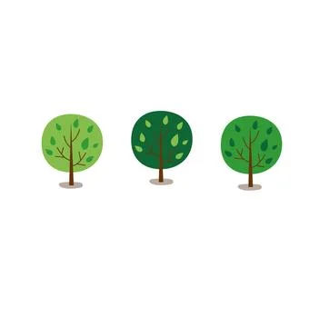 Collection of garden trees. vector illustration Stock Illustration