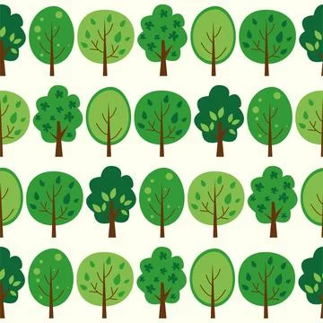 Collection of garden trees. vector illustration Stock Illustration