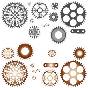 Collection of gears Stock Illustration