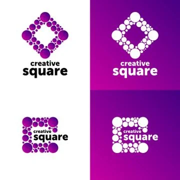 Collection of geometric frames logo with place for tex.Business Signs,Logos Stock Illustration
