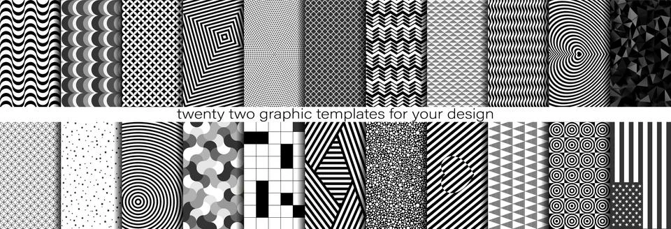 A collection of geometric patterns. Stock Illustration