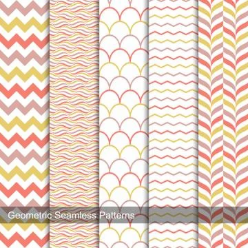 Collection of geometric seamless patterns. Иллюстрация