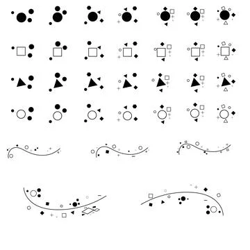 Collection of geometrics signs design elements Stock Illustration