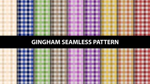 Collection of gingham tablecloth vector seamless pattern Stockillustratie