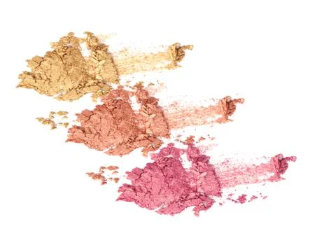 Collection of glitter eyeshadow isolate on white Stock Photos