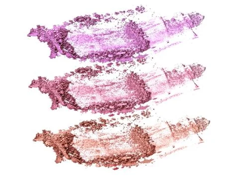 Collection of glitter eyeshadow isolate on white Stock Photos