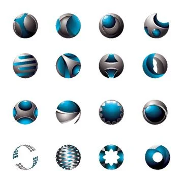Collection of globe designs Stock Illustration