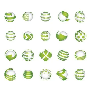 Collection of globe logo elements イラスト素材