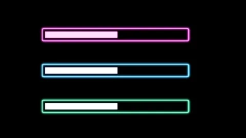 Collection glowing rectangle loading Bar animation with colour variation Stock Footage 341628847