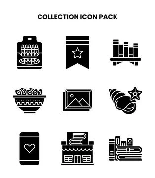 Collection Glyph Icons Pack イラスト素材