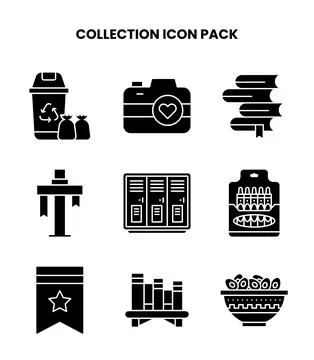 Collection Glyph Set Icons Pack イラスト素材