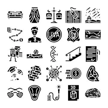 Collection of glyphs with various concepts Stockillustratie