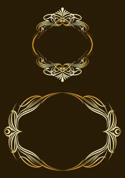 Collection of gold labels. Stock Illustration