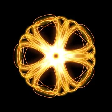 Collection of Gold Wave Light Forming A Pentagon, Vector Illustration Stock Illustration