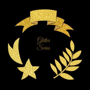 Collection of the golden elements for luxury design. Stock Illustration