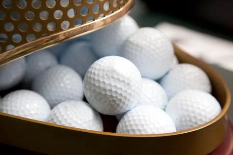 Collection of golf balls Stock Photos