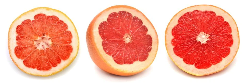Collection grapefruit slice isolated on white background. Creative healthy .. Stock Photos
