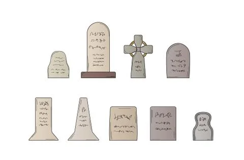 Collection of the graves Stock Illustration