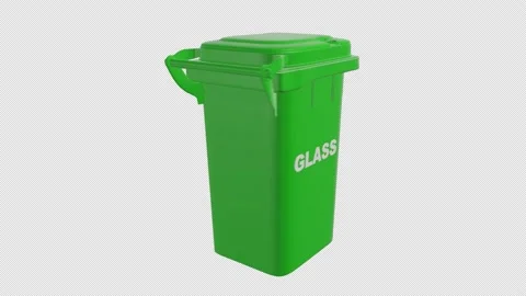 Collection of green garbage container. Glass. Sorting of waste. Separate waste c Stock Footage 147972936