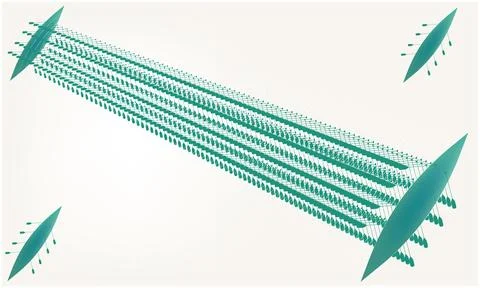 Collection of green leave with small stem Stock Illustration
