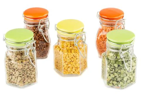 Collection of groats Stock Photos