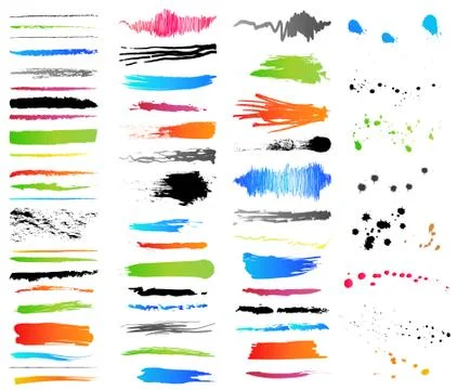 Collection of grunge colorful elements. Vector Stock Illustration