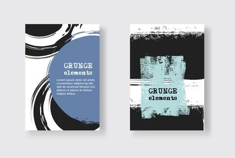Collection of grunge covers with brush strokes. Illustrazione stock