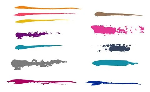 Collection of grunge design elements abstract isolated illustration Stock Illustration