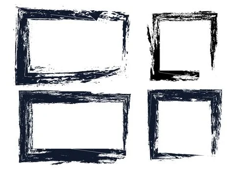 Collection of Grunge  frame, Set of Four Distressed Grunge Borders and Frames Stock Illustration