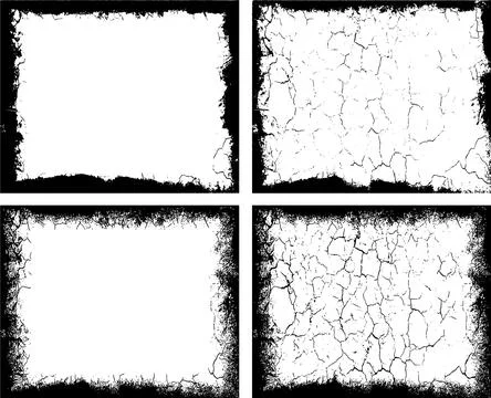 Collection of Grunge  frame, Set of Four Distressed Grunge Borders and Frames Stock Illustration