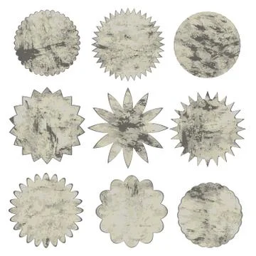 Collection of grunge shapes. design elements for logo, branding, label. Old, Stock Illustration