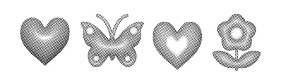 Collection of halftone elements Stock Illustration