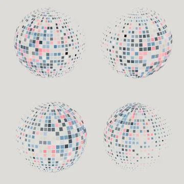 Collection of halftone sphere vector logo template. Abstract globe symbol, is Stockillustratie