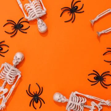 Collection of Halloween party objects forming a frame Stock-Fotos