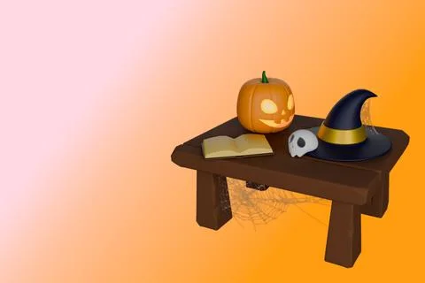 A collection of Halloween-themed items, including a glowing jack-o-lantern Stock Illustration
