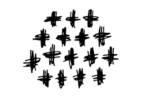 Collection of hand drawn abstract shapes Stock Illustration