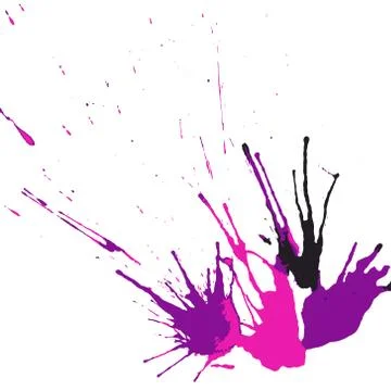 Collection of hand-drawn bright splashes. Vector set of brush strokes. Stock Illustration