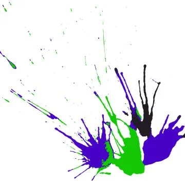 Collection of hand-drawn bright splashes. Vector set of brush strokes. Stock Illustration