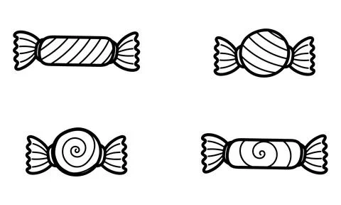 Collection of hand drawn candy Stock Illustration