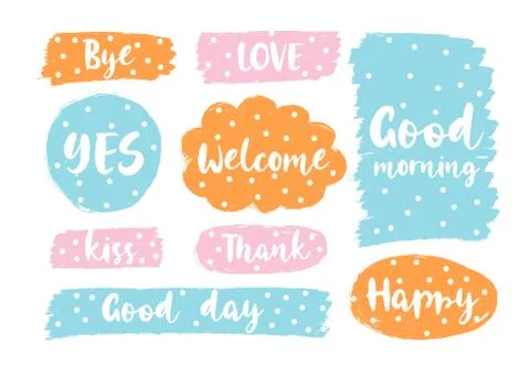 Collection hand drawn communicate speech. Design element business message. Stock Illustration