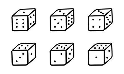 A collection of hand drawn dice Illustrazione stock