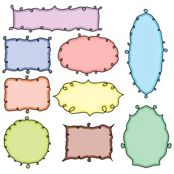 Collection of hand drawn doodle frames Stock Illustration