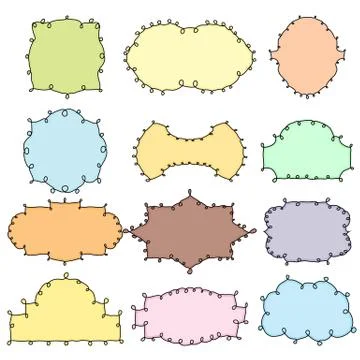 Collection of hand drawn doodle frames Stock Illustration