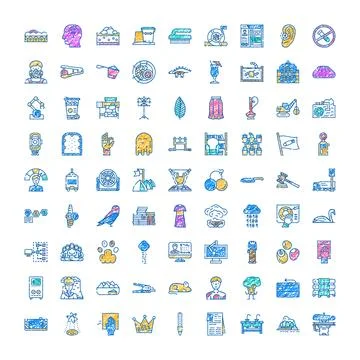 Collection of hand drawn doodle scribble icons 스톡 일러스트