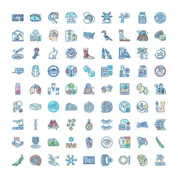 Collection of hand drawn icons representing diverse concepts Stock Illustration